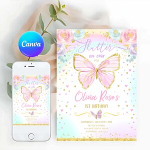 Butterfly Invitation, Butterfly Birthday Invitation
