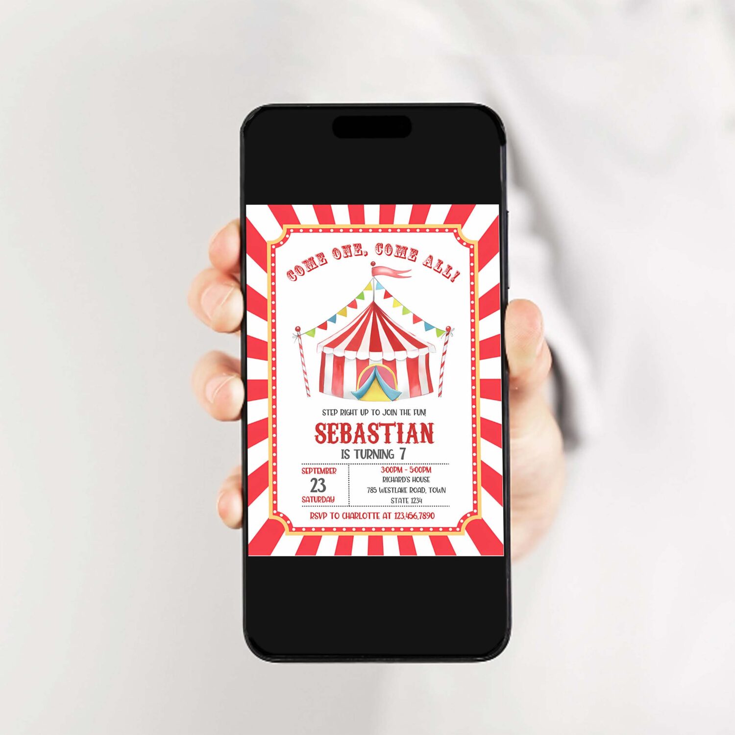 Carnival birthday invitation circus birthday invitation carnival invitation 2