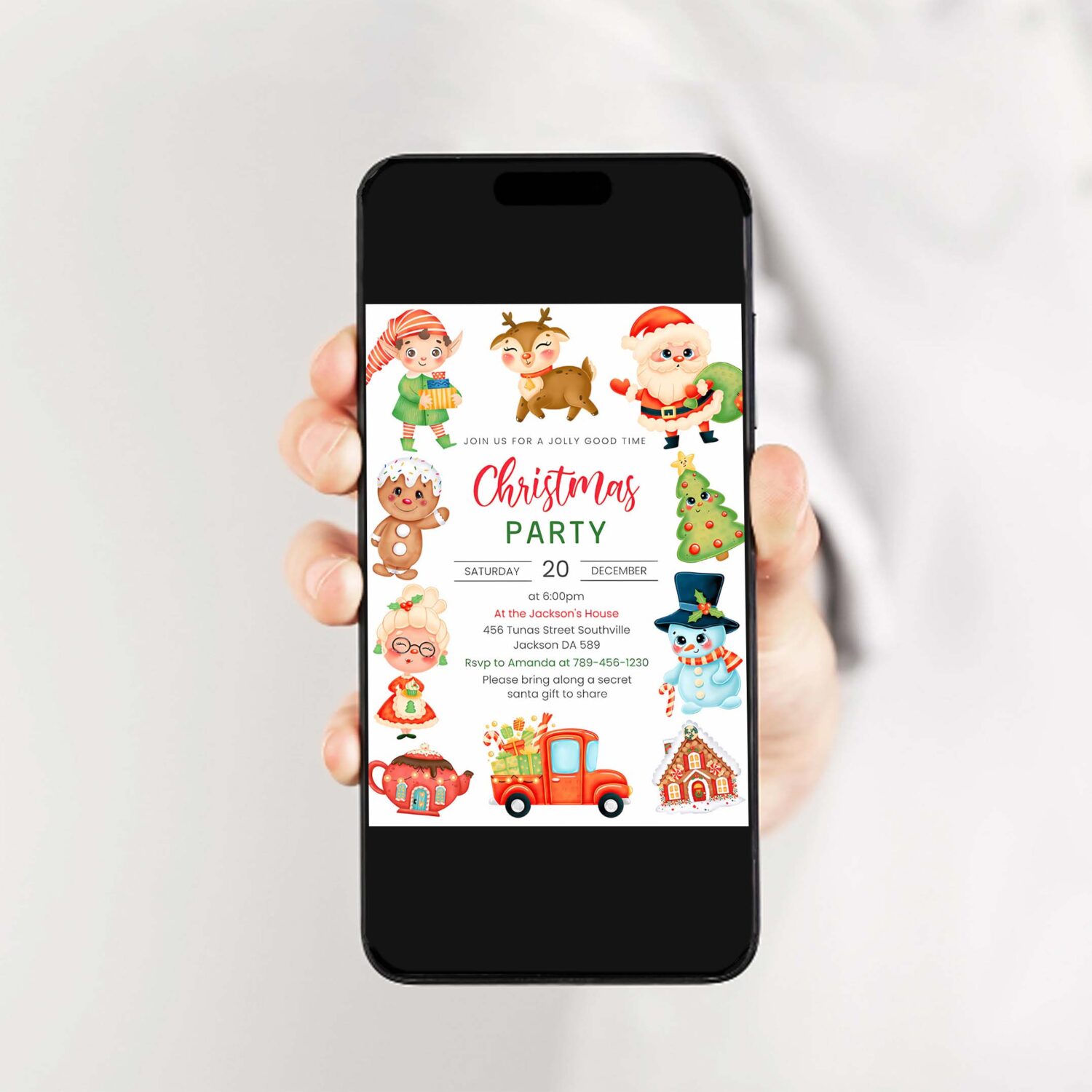 Christmas birthday invitation christmas santa birthday invite winter christmas party invitation 2
