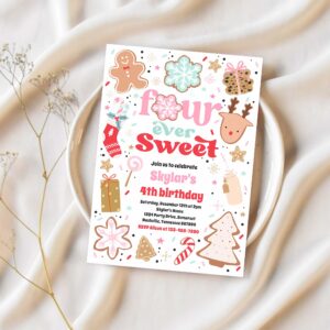 Christmas cookie four ever sweet birthday party invitation u49s 1