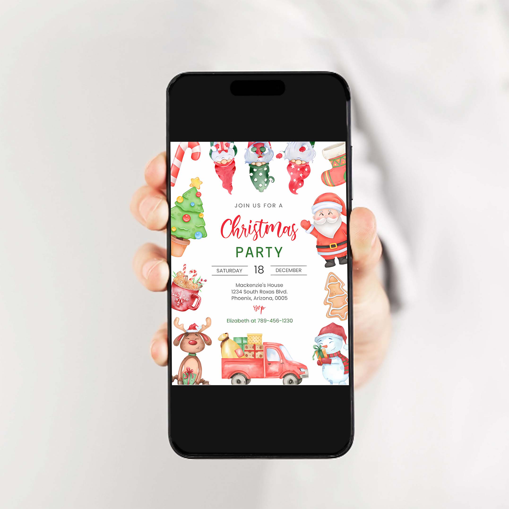 Christmas Party Invitation Christmas Birthday Invitation Christmas Invitation