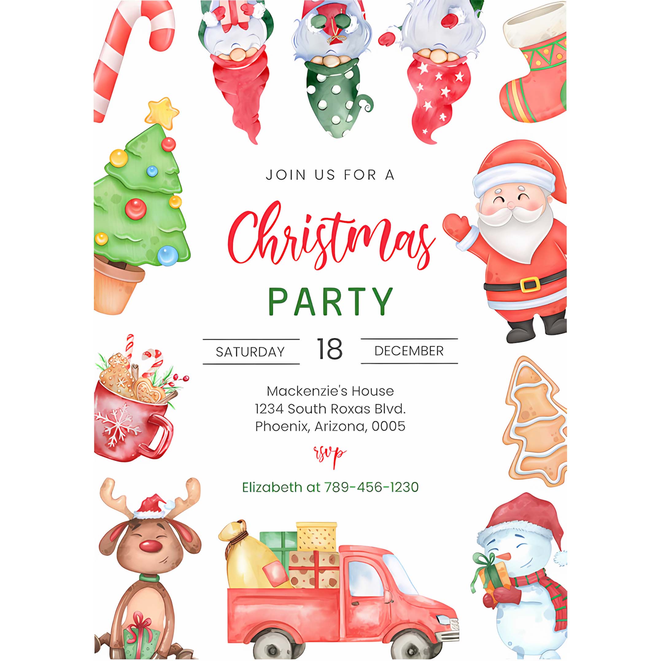 Christmas Party Invitation Christmas Birthday Invitation Christmas Invitation