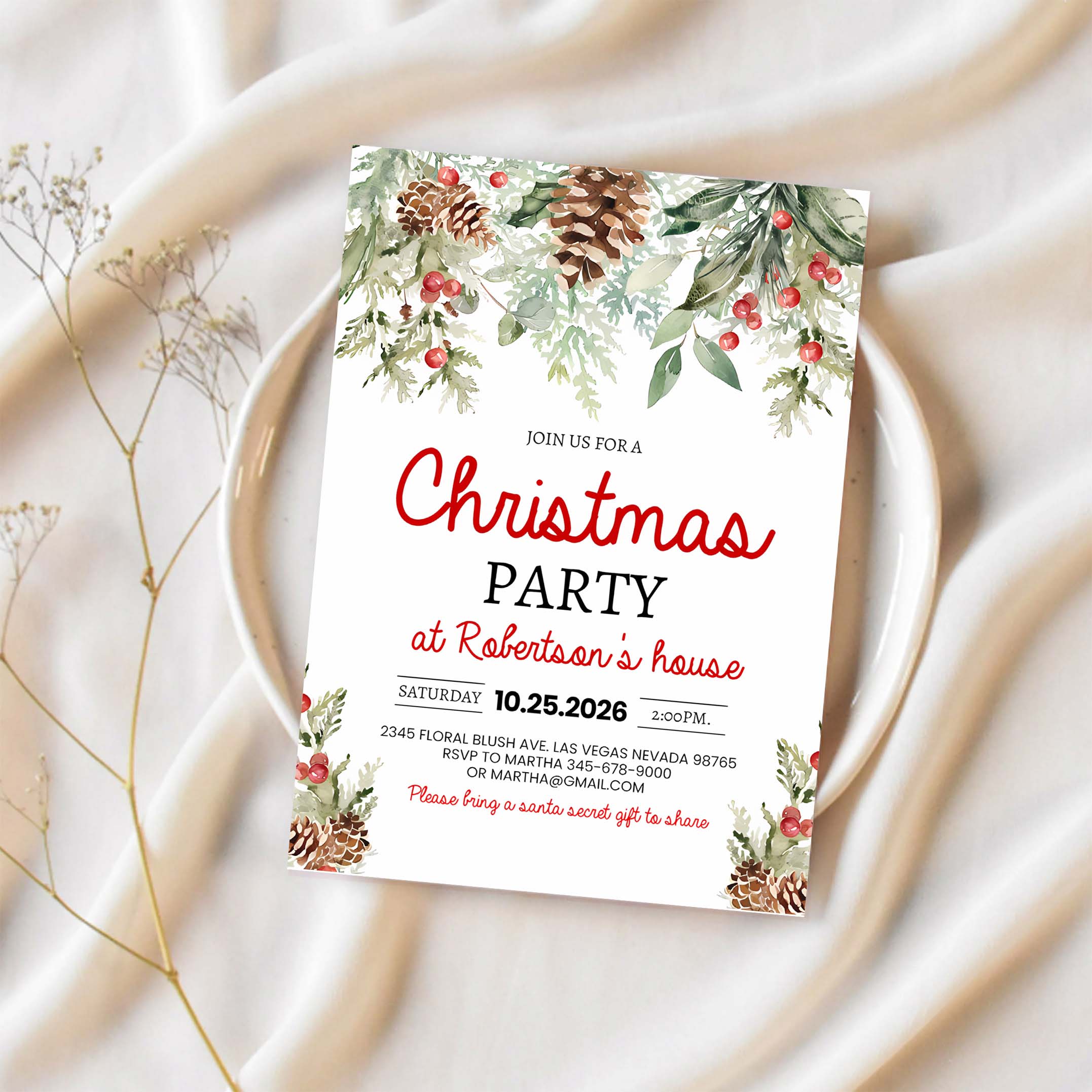 Christmas Party Invitation Christmas Party Invite Christmas Party Printable Holiday Party Invitation