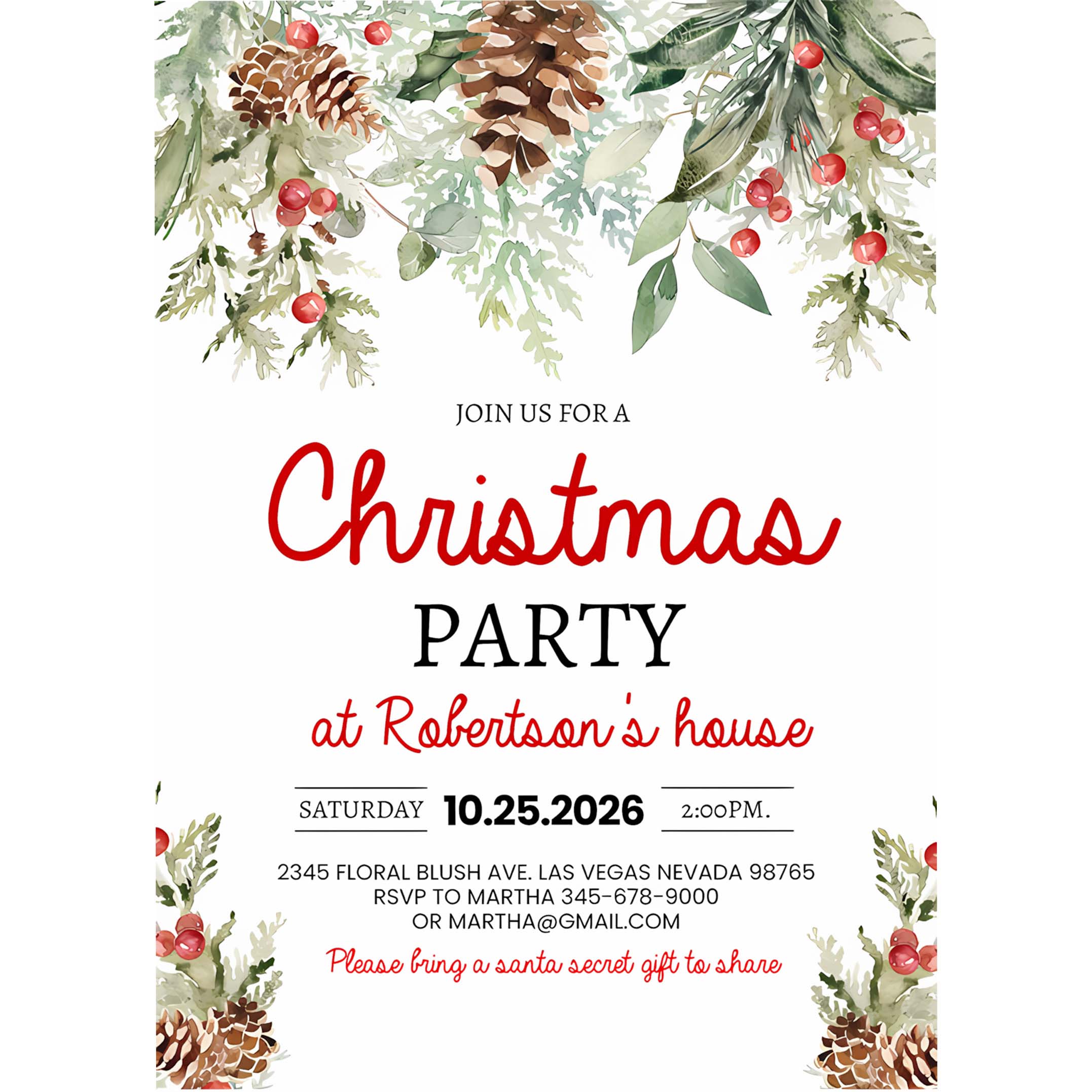 Christmas Party Invitation Christmas Party Invite Christmas Party Printable Holiday Party Invitation
