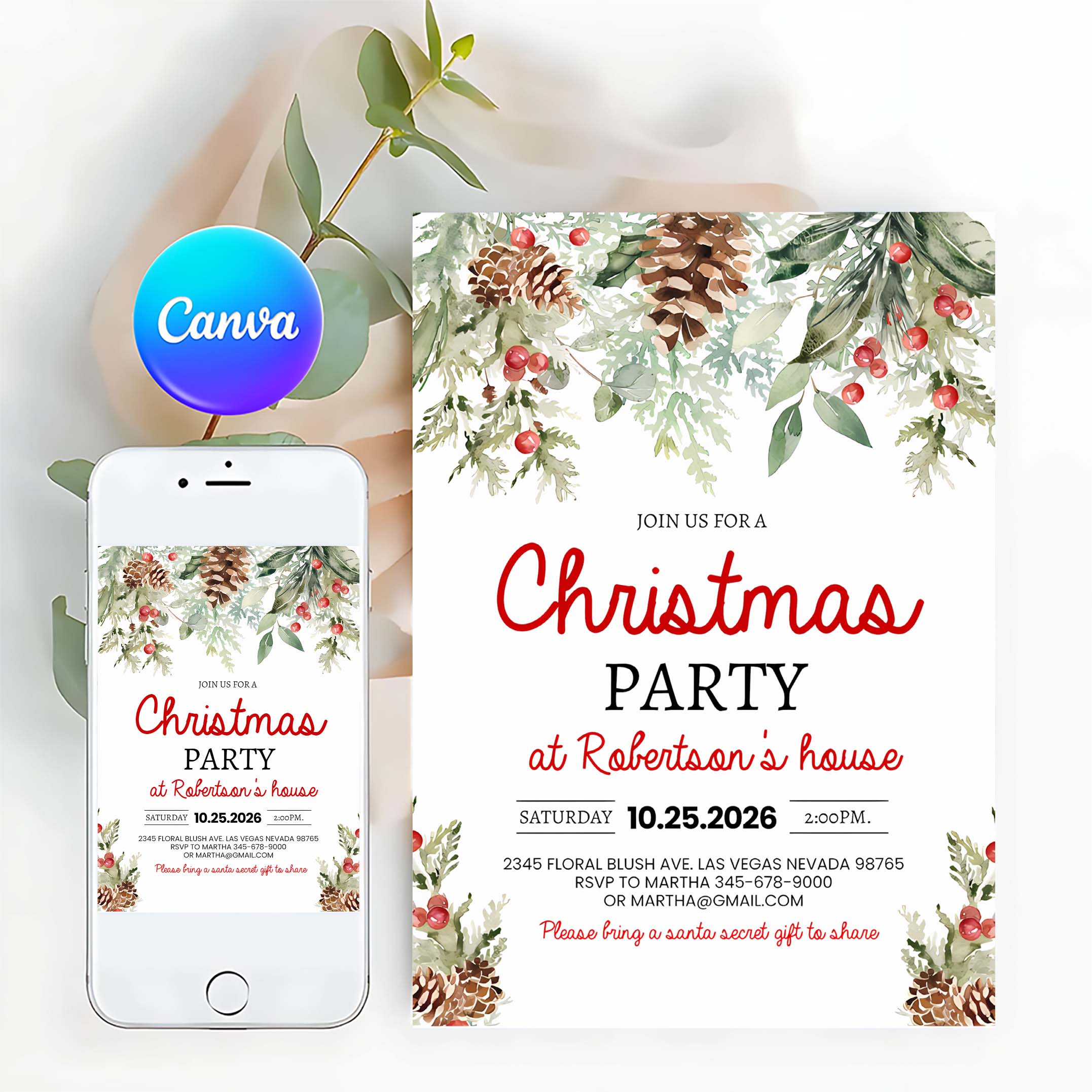 Christmas Party Invitation Christmas Party Invite Christmas Party Printable Holiday Party Invitation