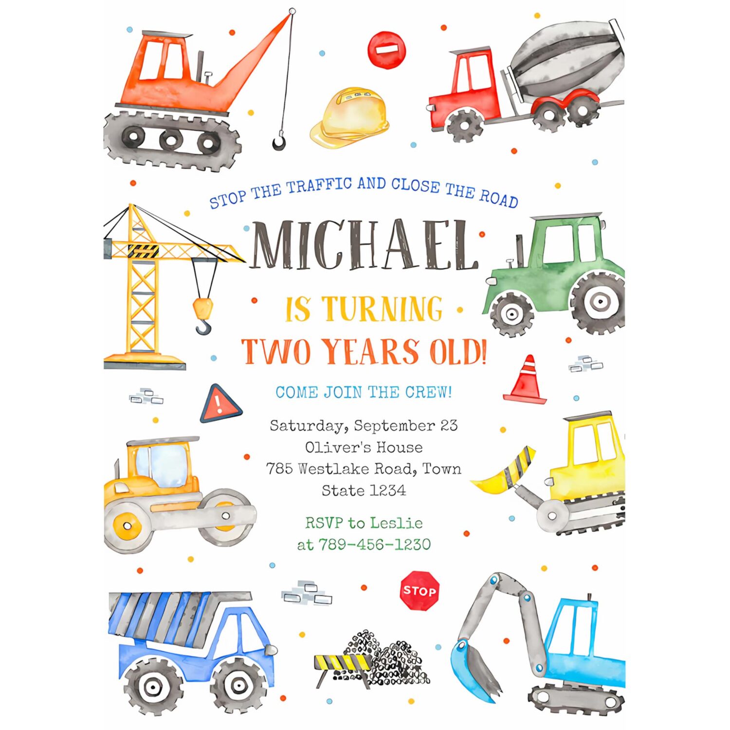 Construction birthday boys party invitation construction invitation theme construction invitation 4