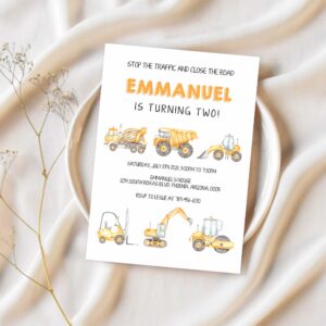 Construction birthday party invitation construction invitation construction boy invite 1