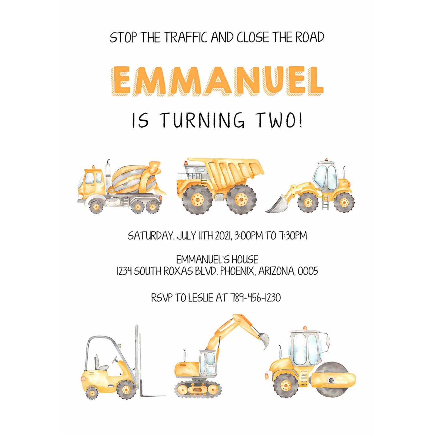 Construction birthday party invitation construction invitation construction boy invite 4