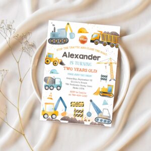 Construction birthday party invitation construction invitation construction theme invite 1