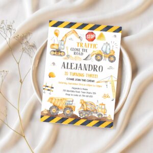 Construction birthday party invitation template construction invitation template construction thank you tag 1