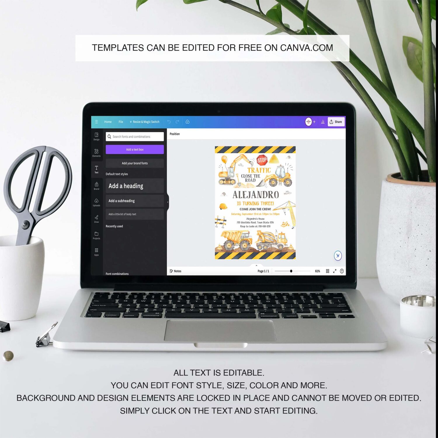 Construction birthday party invitation template construction invitation template construction thank you tag 3