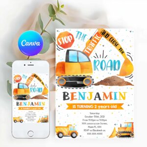 Construction Invitation, Construction Invitation, Construction Birthday Invitation, Construction Invitation