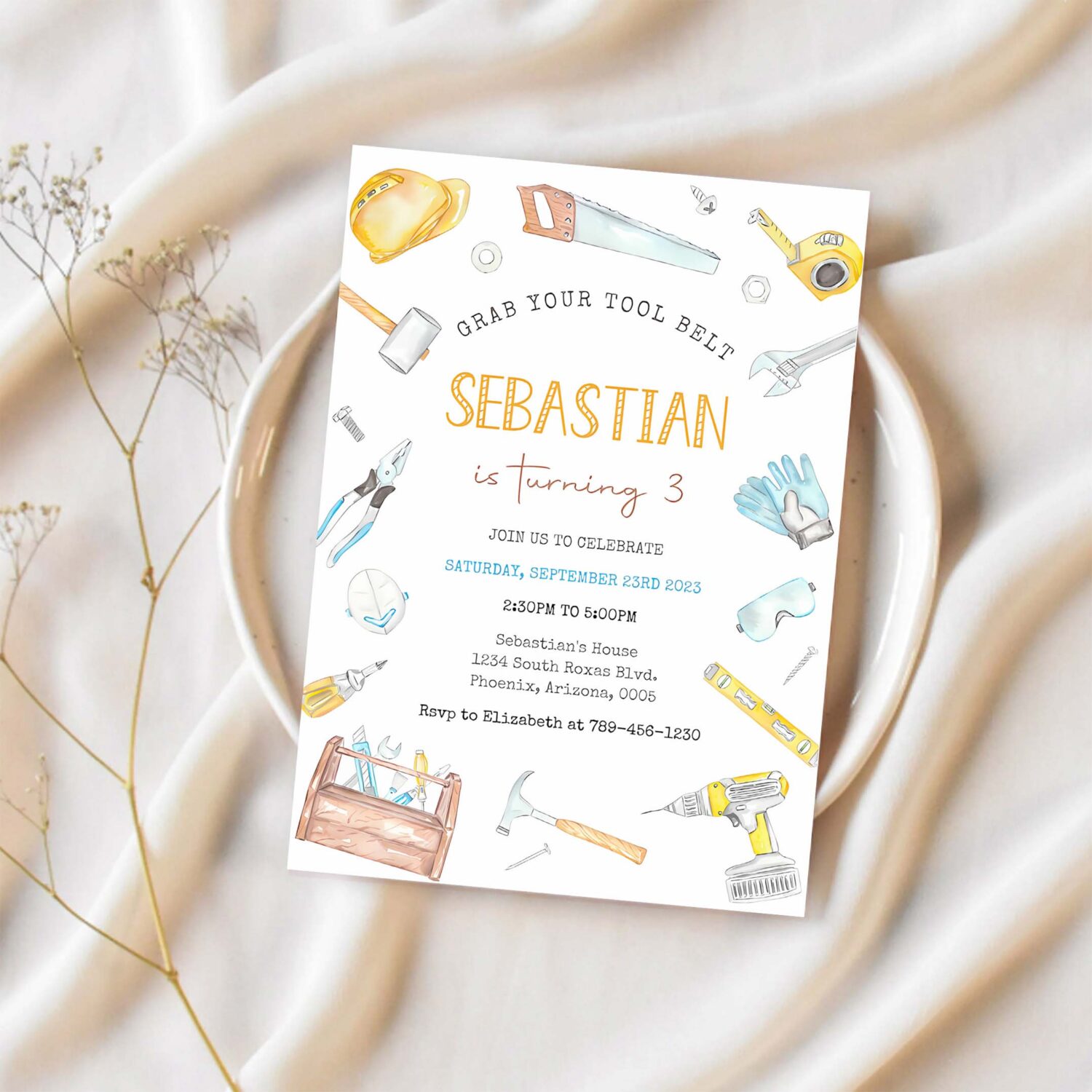 Construction tools birthday invitation construction tools invitation tools invitation construction tools invitation 1