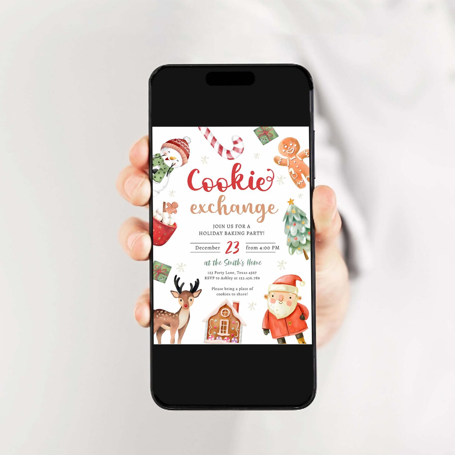 Cookie exchange baking party christmas holiday invitation j75j 2