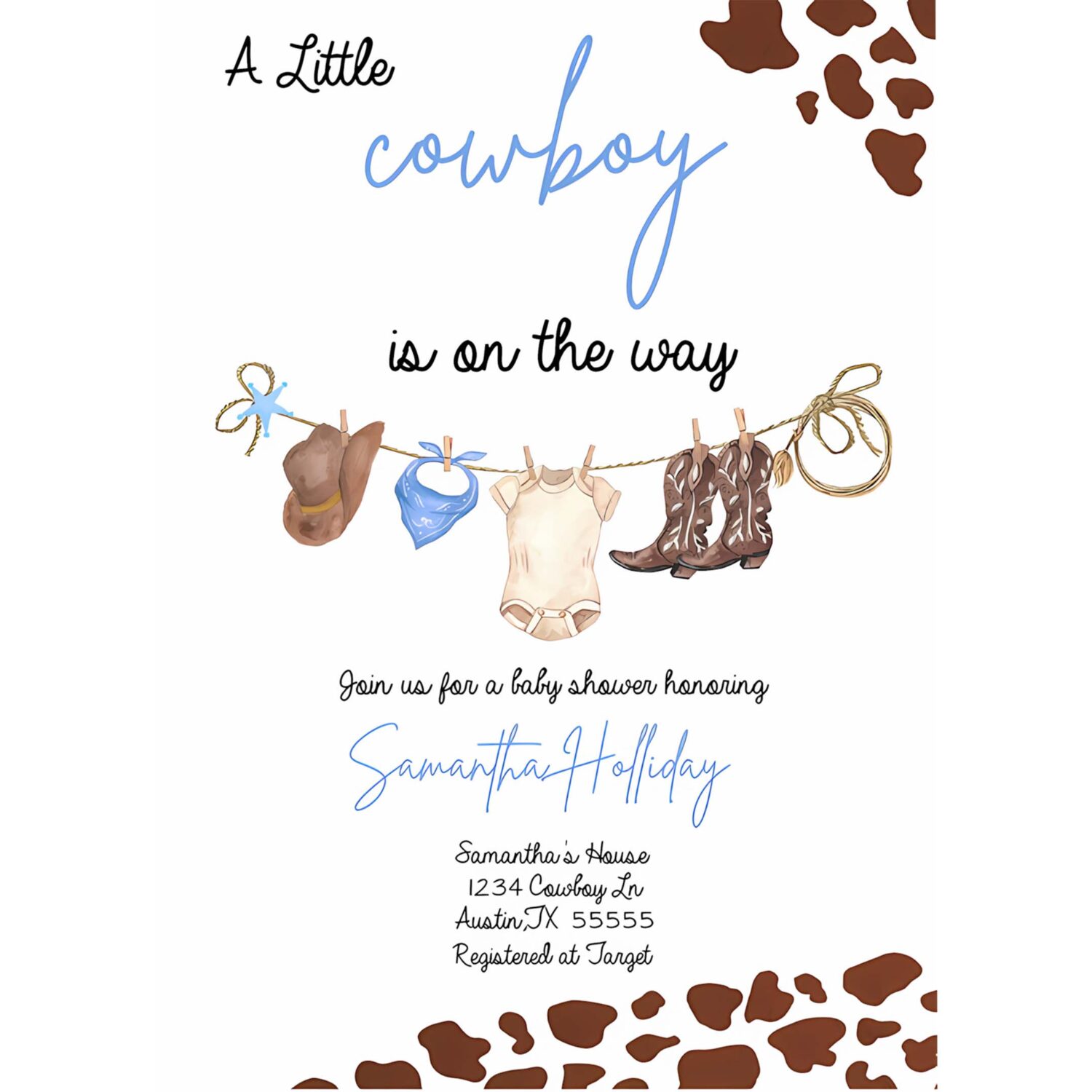 Cowboy baby shower invitation template western babyshower 4
