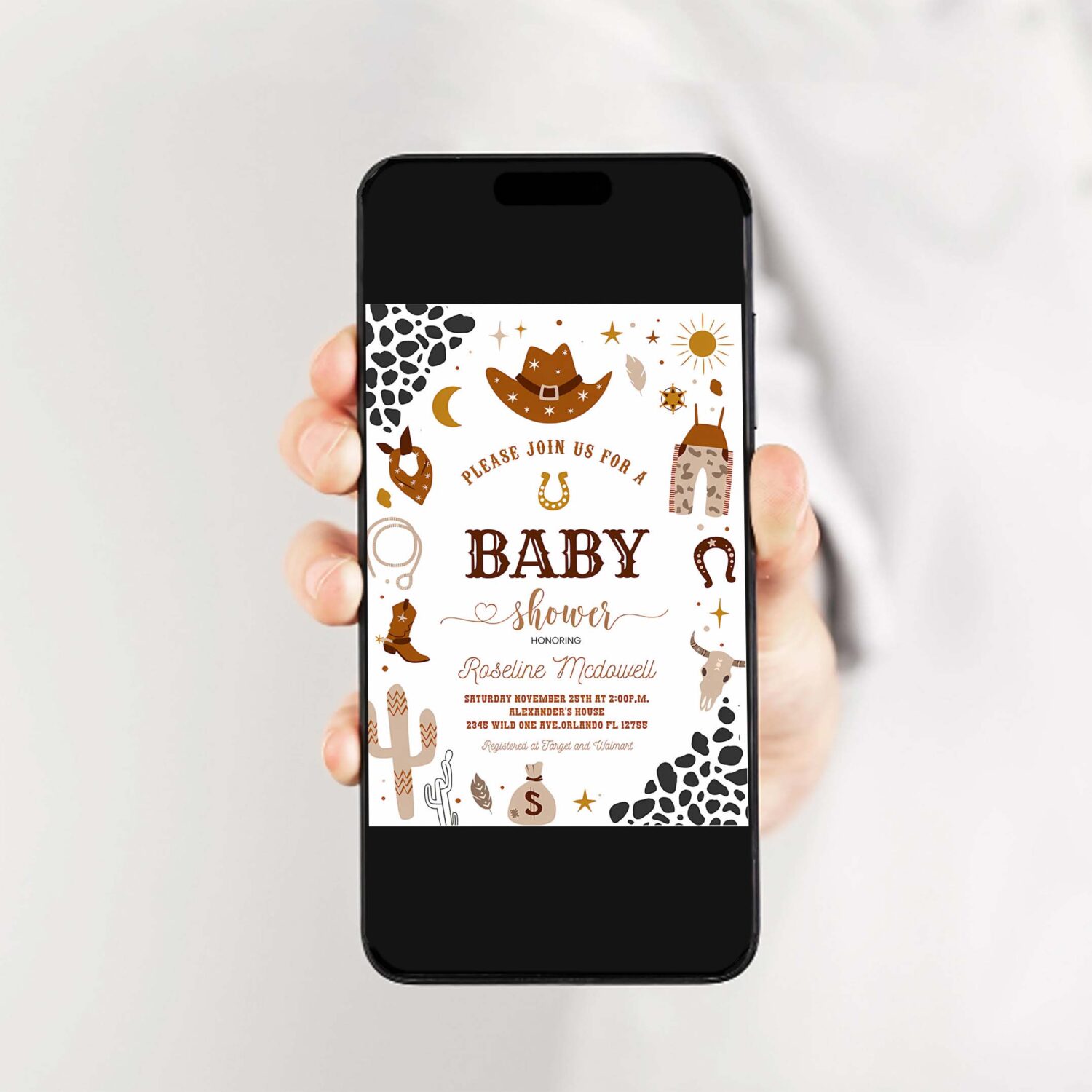 Cowboy baby shower invitation wild west western baby shower rodeo boy country southwestern ranch a little cowboy 2
