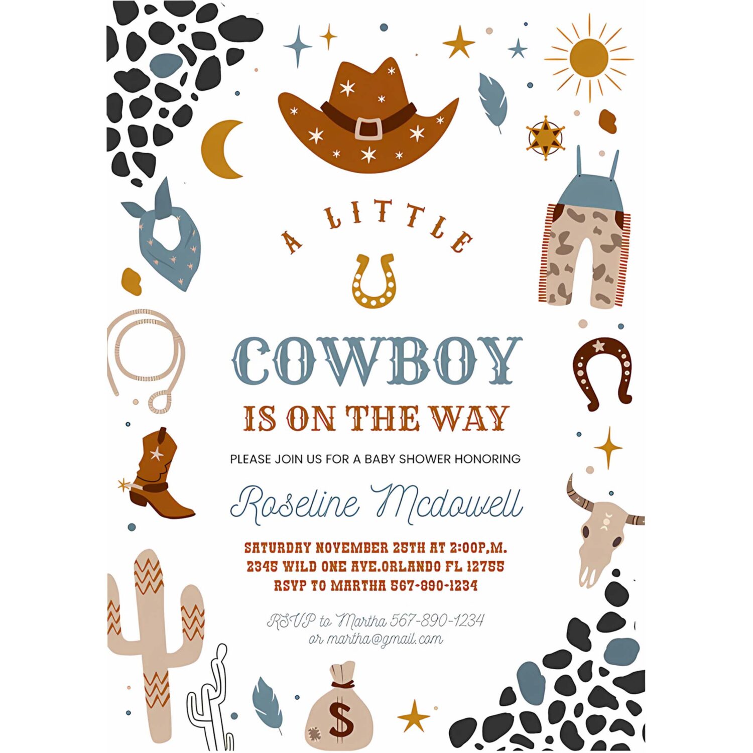 Cowboy baby shower invites country western wild west boy invite little cowboy 4