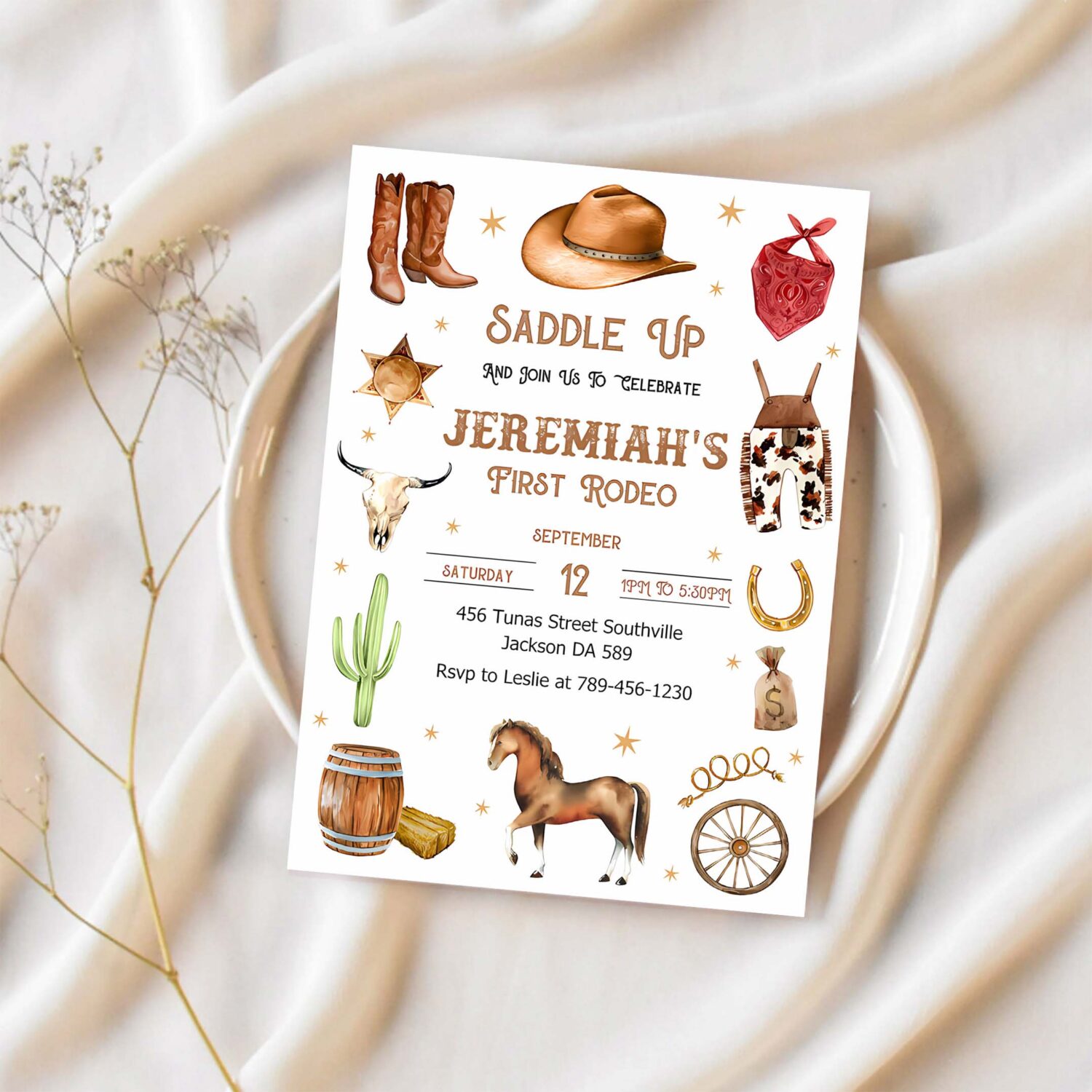 Cowboy birthday invitation wild west birthday invitation cowboy invitation 1
