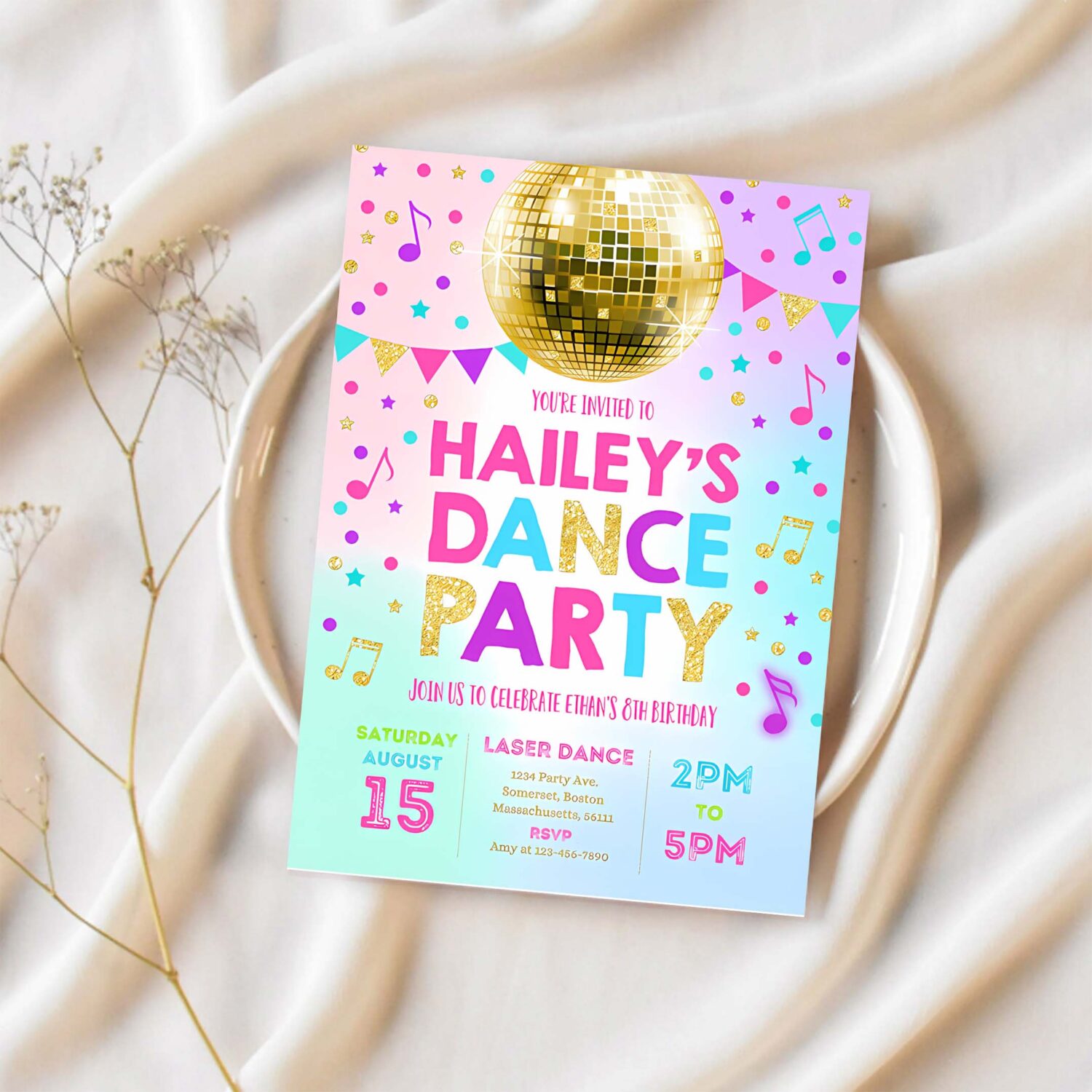 Dance party invitation disco party glow dance party neon glow dance party disco dance party 1