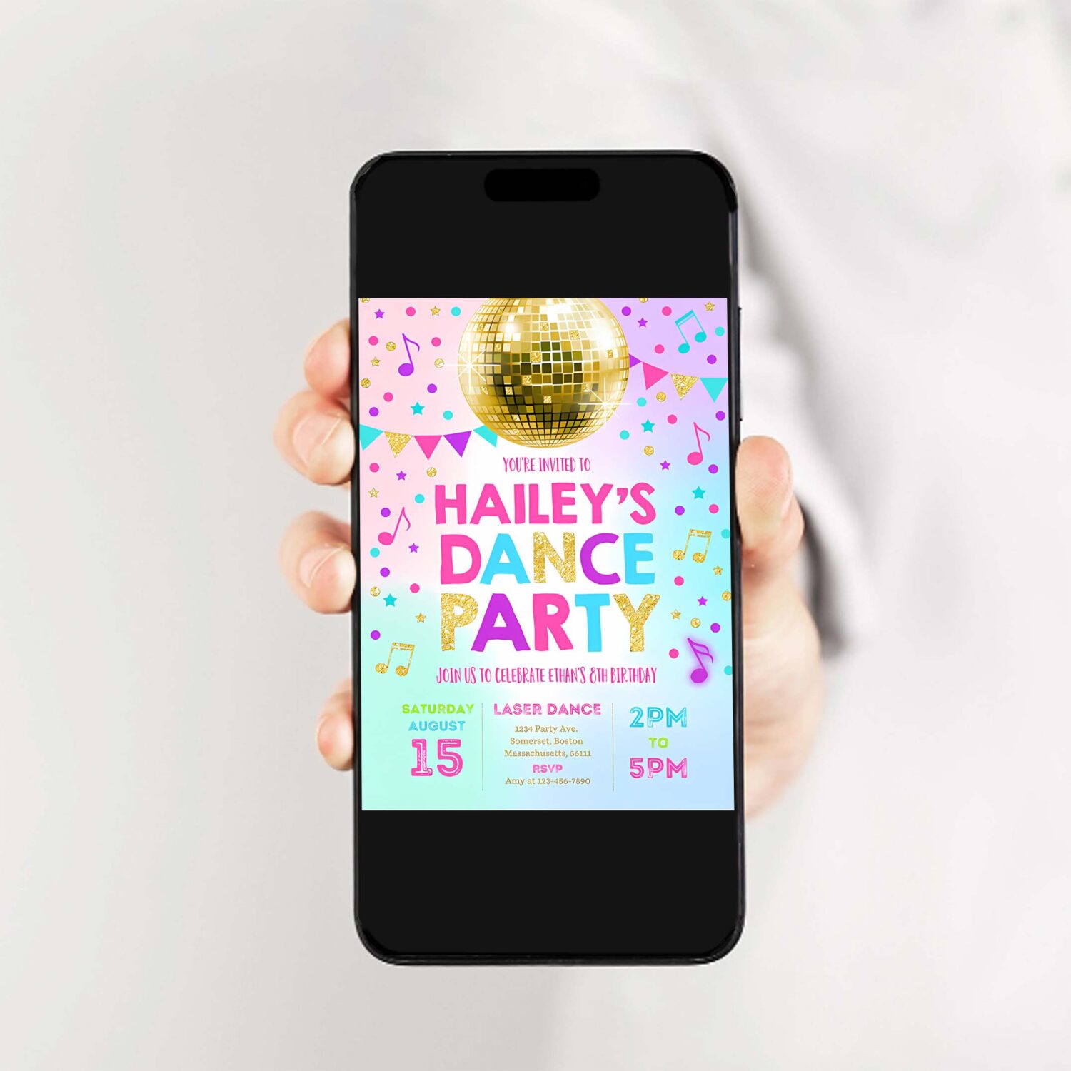 Dance party invitation disco party glow dance party neon glow dance party disco dance party 2