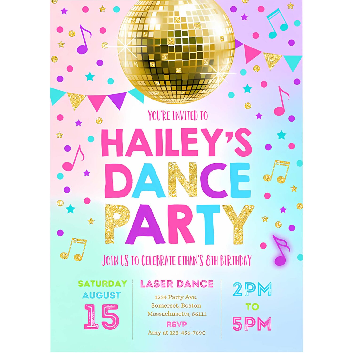Dance party invitation disco party glow dance party neon glow dance party disco dance party 4