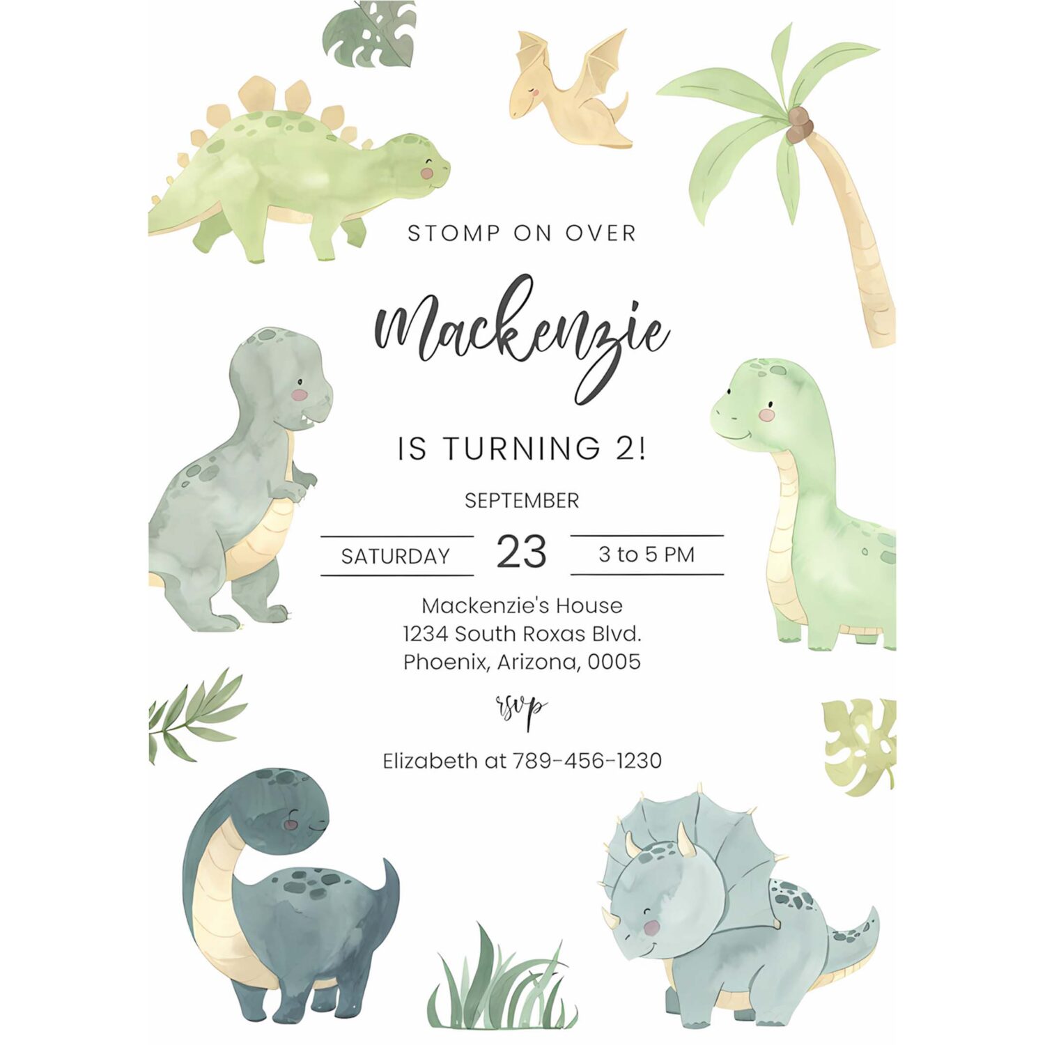 Dinosaur birthday party invitation dinosaur birthday invitation 4