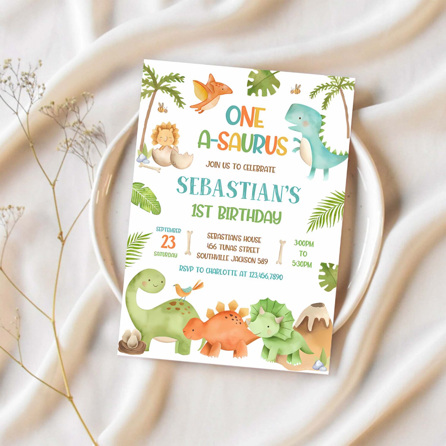 Dinosaur birthday party invitation template dinosaur birthday boy invitation 1