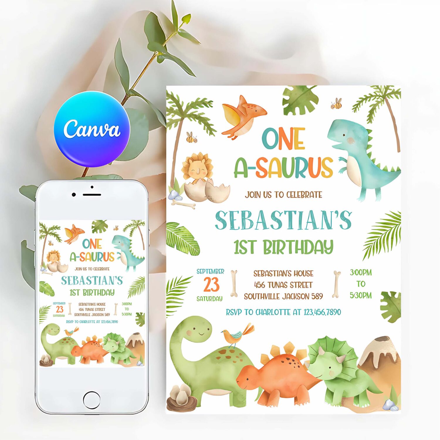 Dinosaur birthday party invitation template dinosaur birthday boy invitation