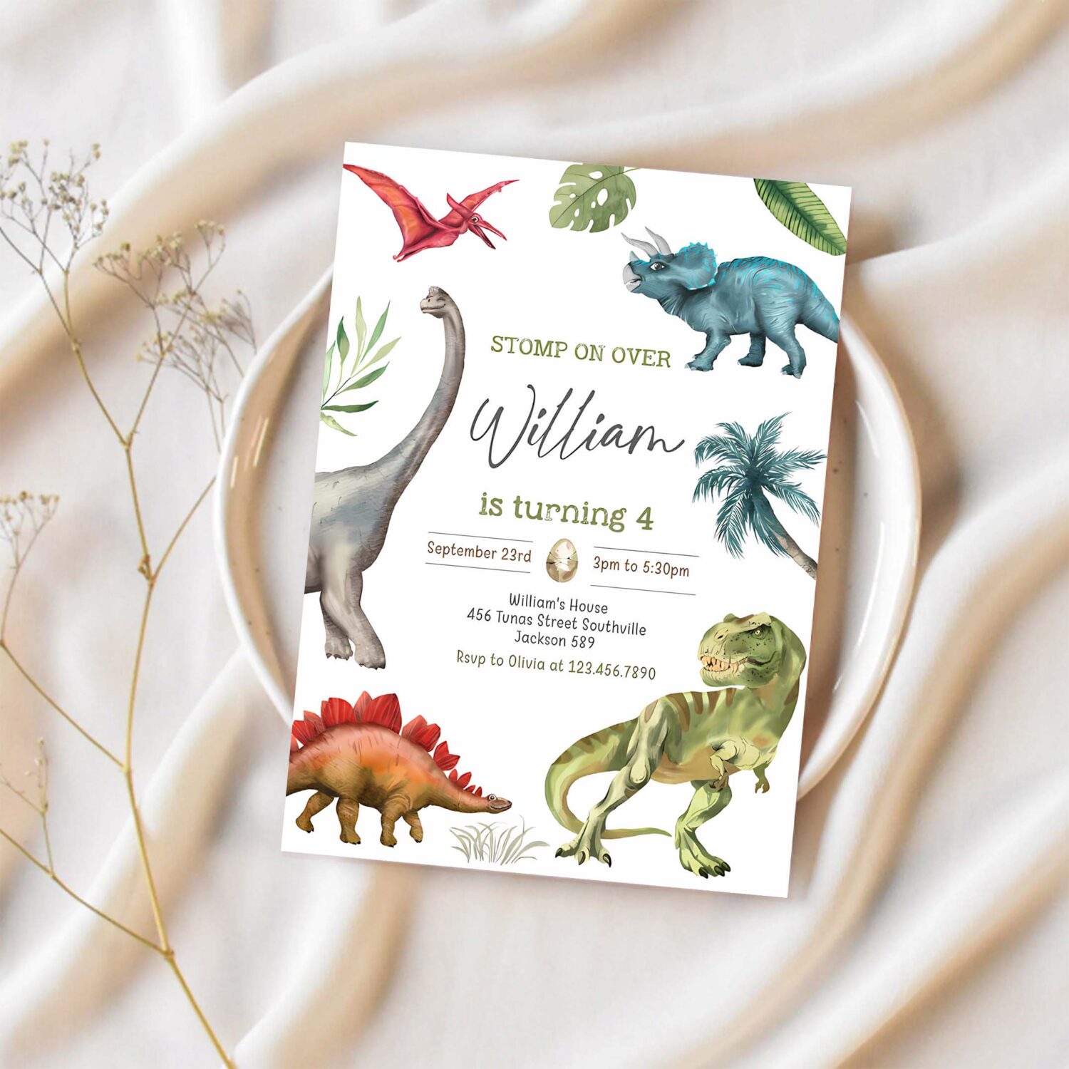 Dinosaur birthday party invitation template dinosaur birthday invitation dinosaur thank you tag 1