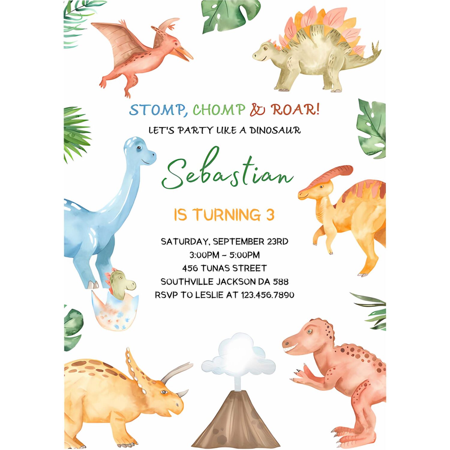 Dinosaur birthday party invitation template dinosaur birthday invitation dinosaur thank you tag editable invitation 4