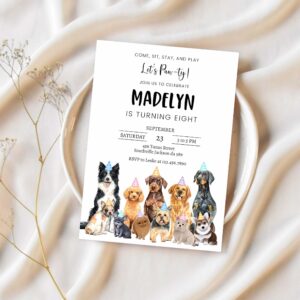 Dog birthday invitation puppy birthday invitation dog editable invitation dog puppy invitation 1