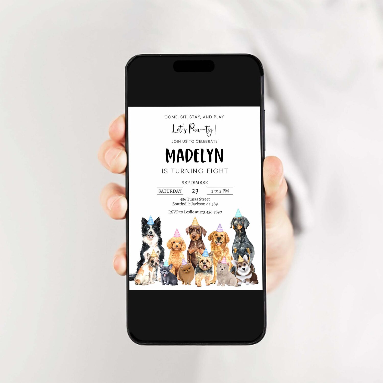Dog birthday invitation puppy birthday invitation dog editable invitation dog puppy invitation 2