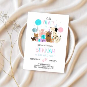 Dog invitation puppy party invitation dog pawty invitation 1