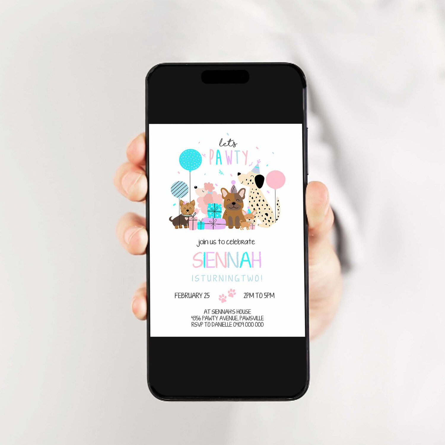 Dog invitation puppy party invitation dog pawty invitation 2