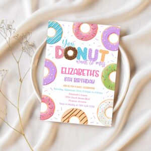 Donut birthday party invitation donut birthday invite donut party invitation 1