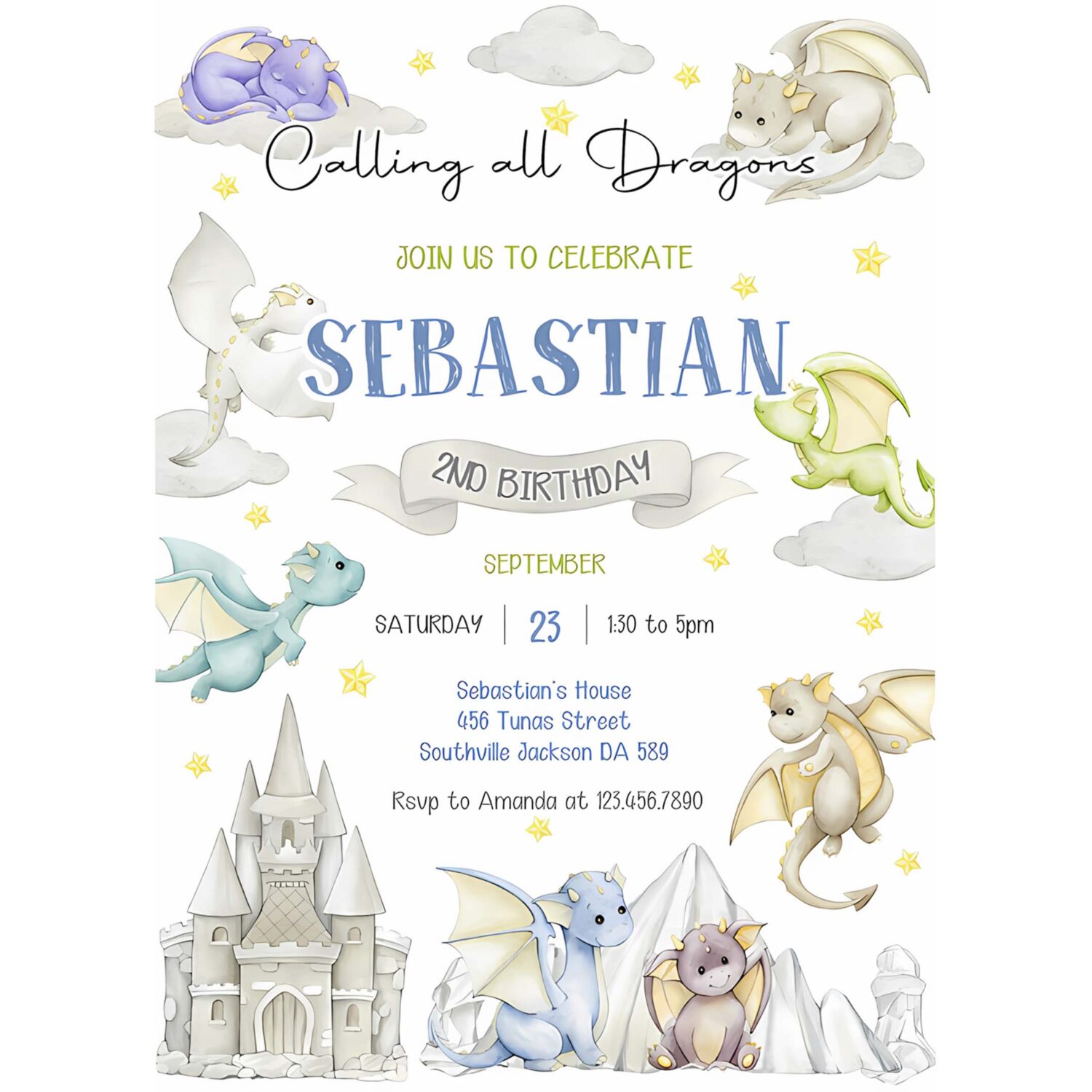 Dragon birthday party invitation template dragon birthday invitation dragon invitation 4