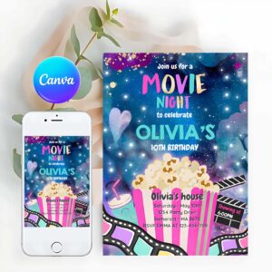 Movie Night Birthday Invitation