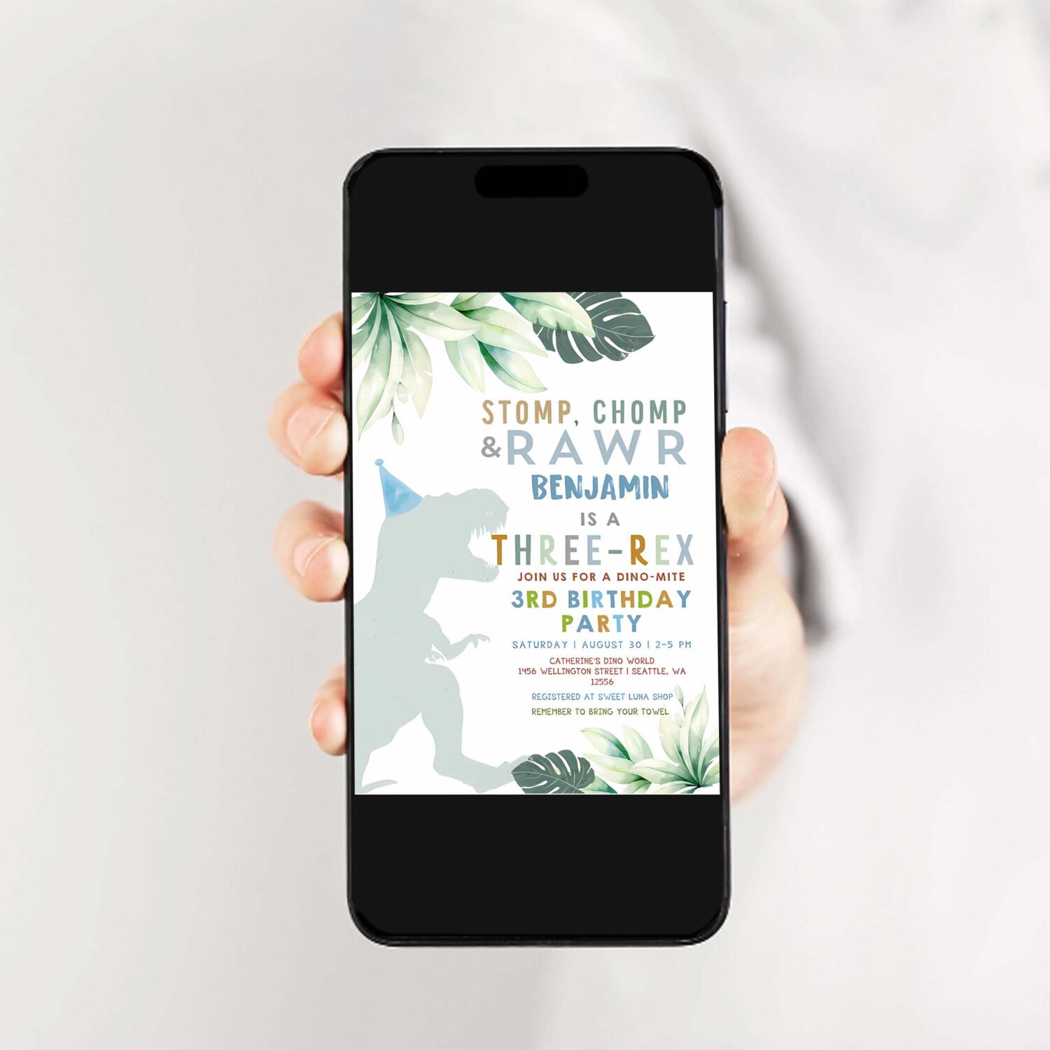 Editable 3rd birthday boy three rex invite dino dinosaur t rex boy dino mite invitation printable template 2
