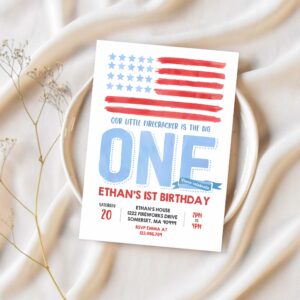 Editable 4th of july birthday invitation 4th of july birthday invitation vintage 4th of july patriotic birthday red white and blue 1