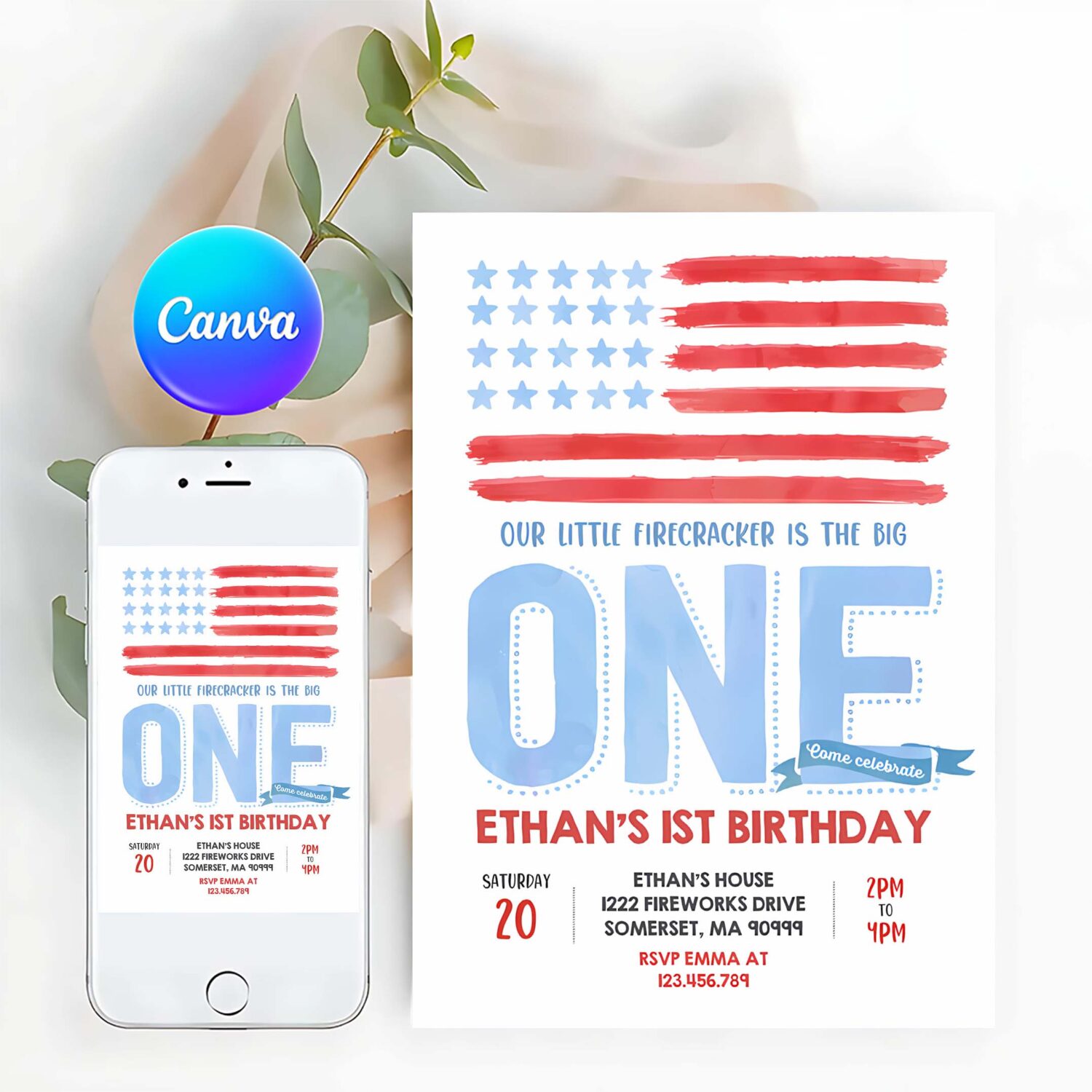 Editable 4th of july birthday invitation 4th of july birthday invitation vintage 4th of july patriotic birthday red white and blue