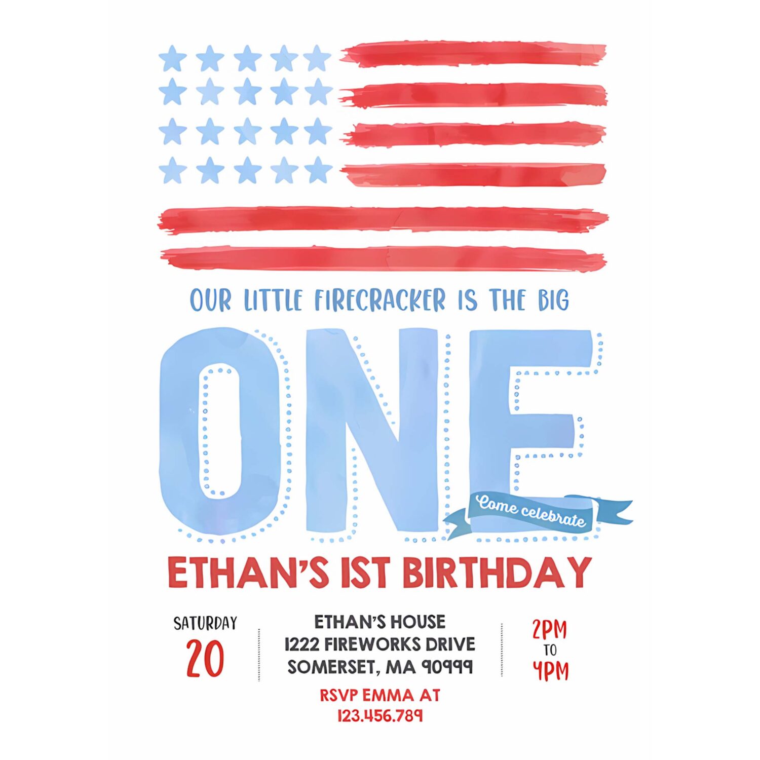 Editable 4th of july birthday invitation 4th of july birthday invitation vintage 4th of july patriotic birthday red white and blue 4