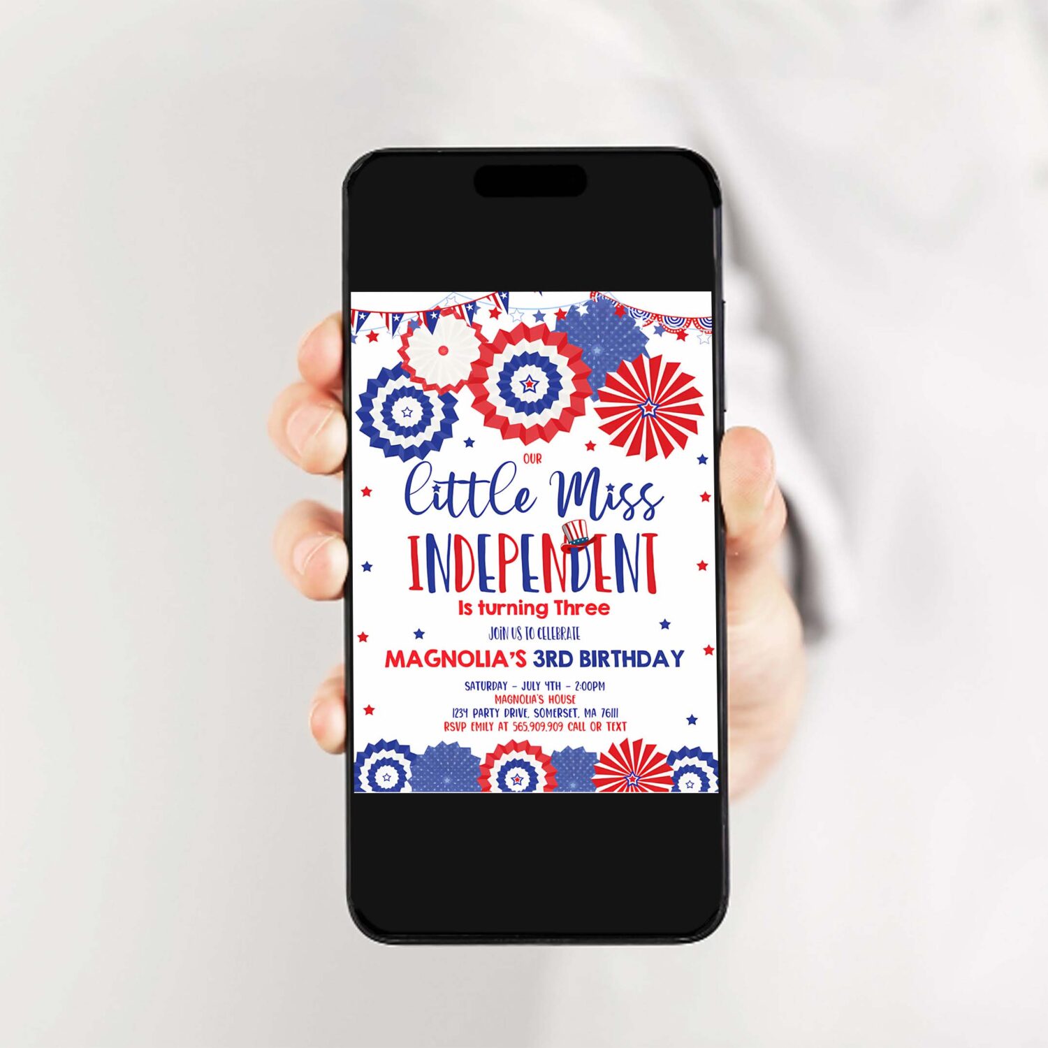 Editable 4th of july birthday invitation 4th of july little miss independent birthday invitation memorial day birthday 2