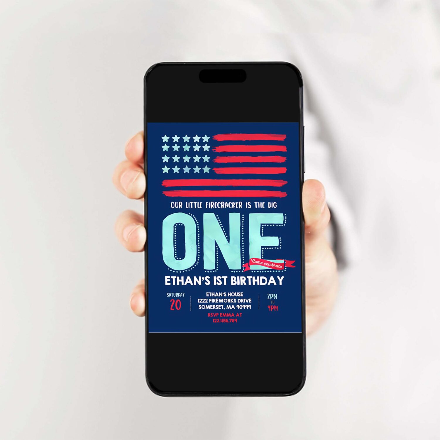 Editable 4th of july invitation 4th of july birthday invitation vintage 4th of july patriotic birthday red white and blue 2
