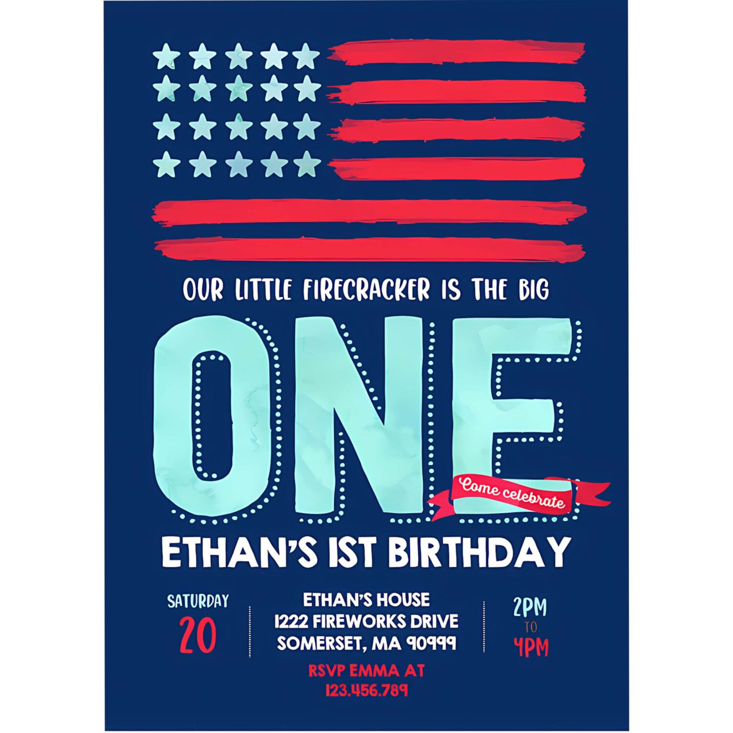 Editable 4th of july invitation 4th of july birthday invitation vintage 4th of july patriotic birthday red white and blue 4