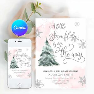 Baby Shower Invitation, A Little Snowflake is on the Way Baby Shower Invitation