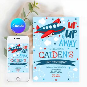 Airplane Invitation, Airplane Birthday Invitation