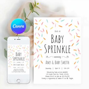Baby Shower Invitation, Baby Sprinkle Shower Invitation