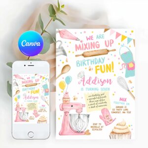 Baking Invitation, Baking Birthday Party Invitation
