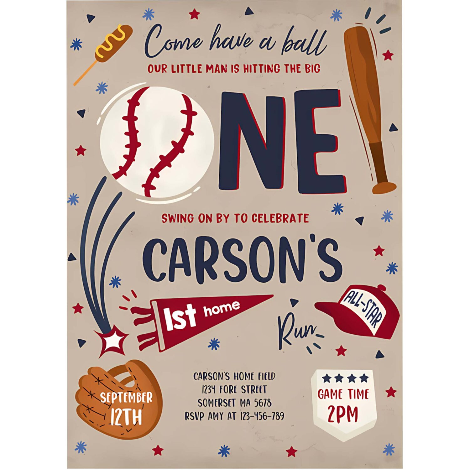 Editable baseball invitation baseball birthday invitation baseball 1st birthday vintage baseball boy 1st birthday 4