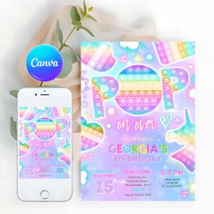 Bubble Pop Toy Birthday Party Invitation